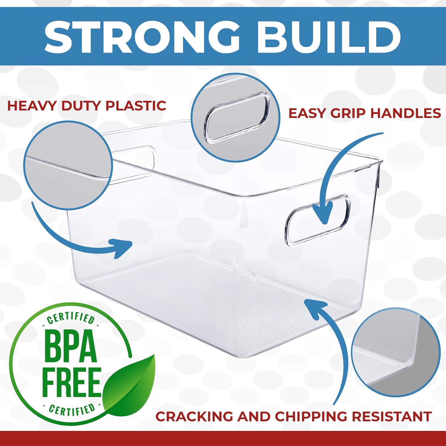Detalle 2 de Clear Plastic Storage Bins for Kitchen and More