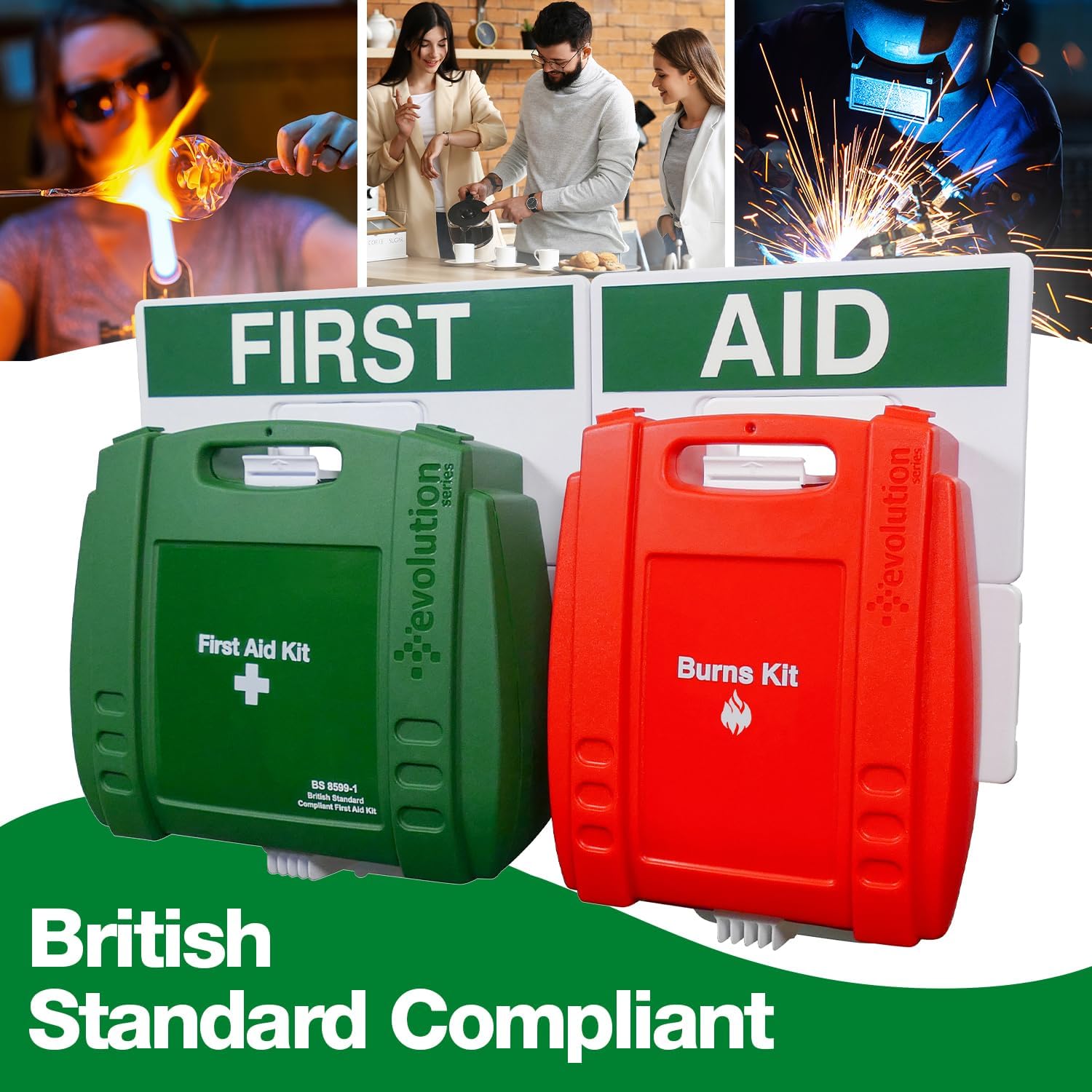 Detalle de Safety First Aid Group Evolution First Aid & Burns Point, Large (43 x 65 cm) – Fully Stocked