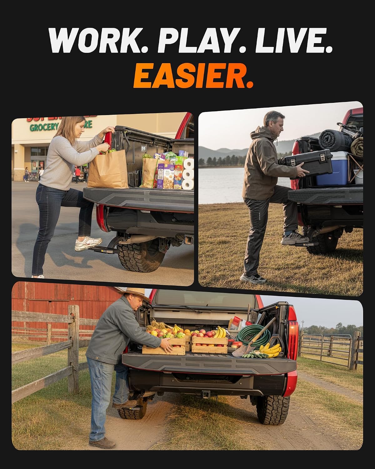 Thumbnail 6 de WOLFBOX Retractable Bed Step for Ford F-150 and F-150 Lightning (2021-2026) – Two-Tier, 330 lb Capacity