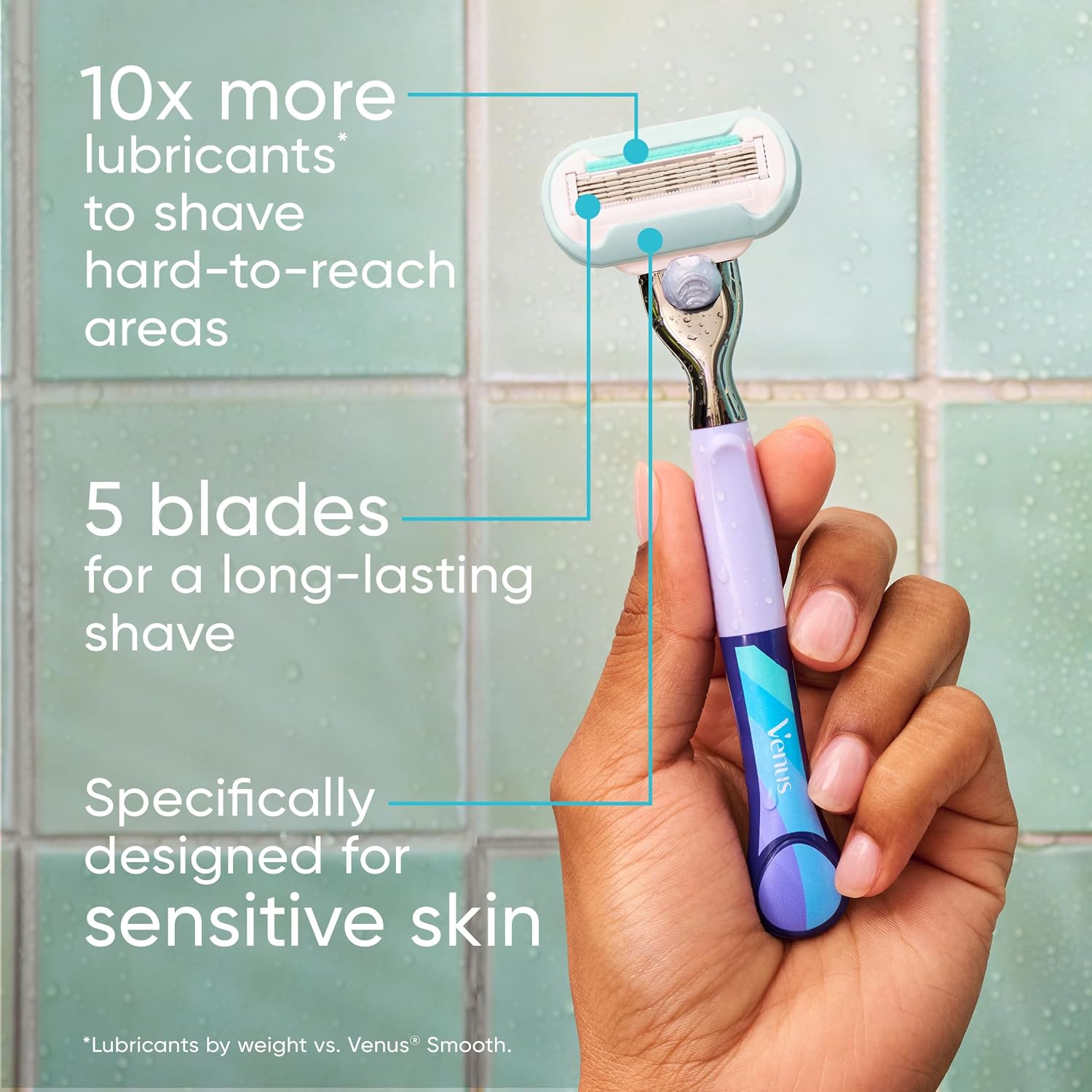 Detalle de Gillette Venus Extra Smooth Sensitive Summer Surf Razor, 5 Blades with Aloe
