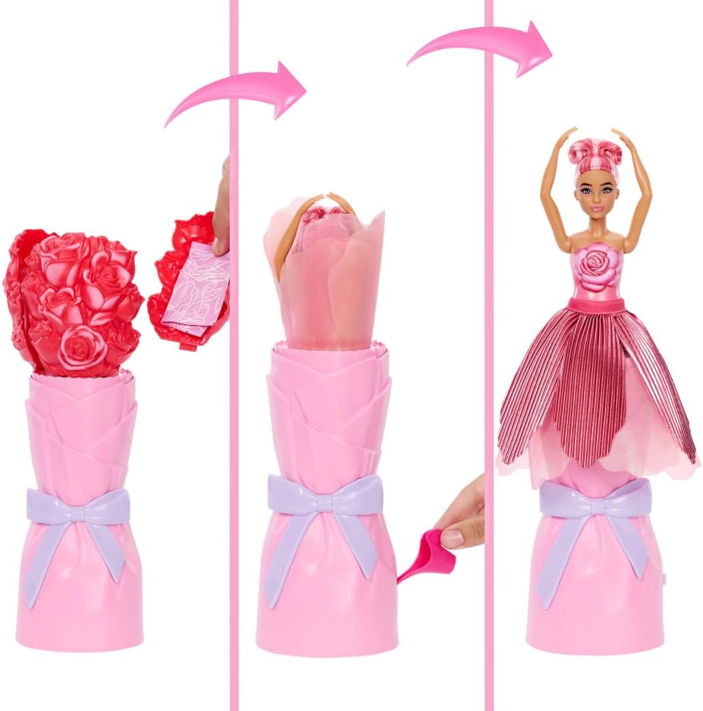 Thumbnail 1 de Barbie Petal Pop Duftende Puppe im Rosenkleid mit Zubehör – Überraschung im Blumenstrauß (JMF59)