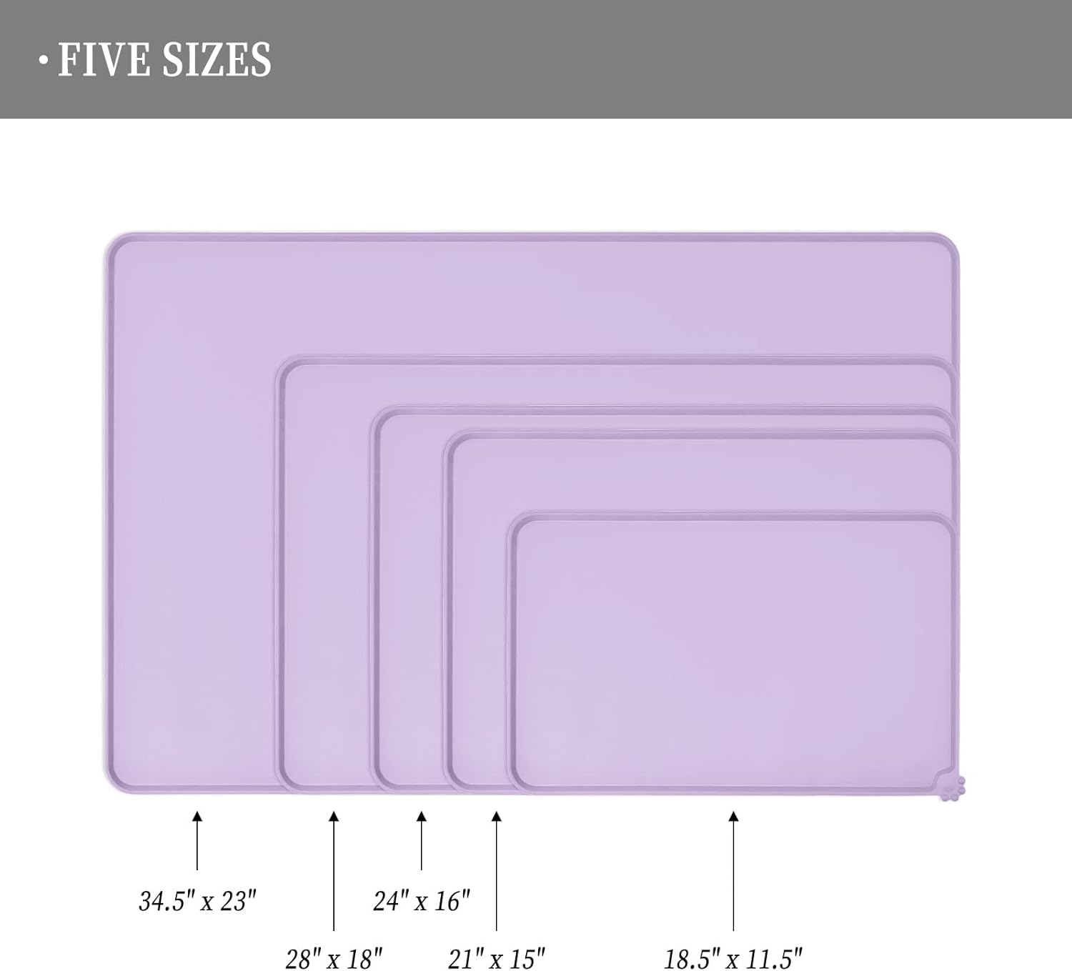 Thumbnail 1 de Reopet Silikon-Futtermatten für Haustiere – wasserdichte Napfmatten mit erhöhten Rändern, in mehreren Größen