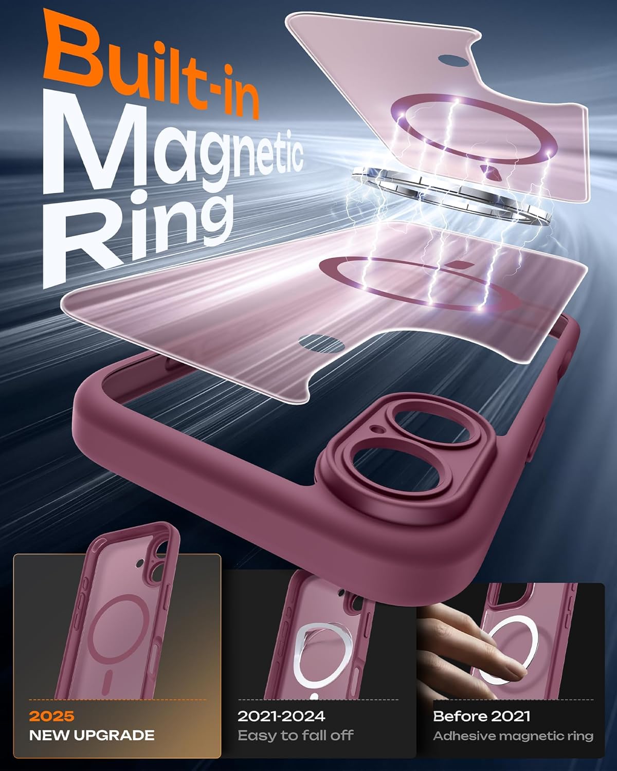 Thumbnail 2 de TOCOL iPhone 17 Case with Full Camera Protection and Built-in Magnetic Ring