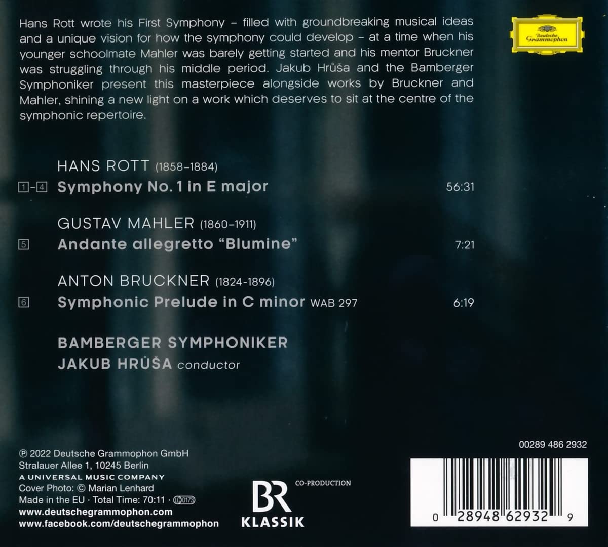 Thumbnail 1 de Verve – Hans Rott : Symphony No. 1 / Mahler : Blumine / Bruckner : Symphonisches Präludium (édition standard)