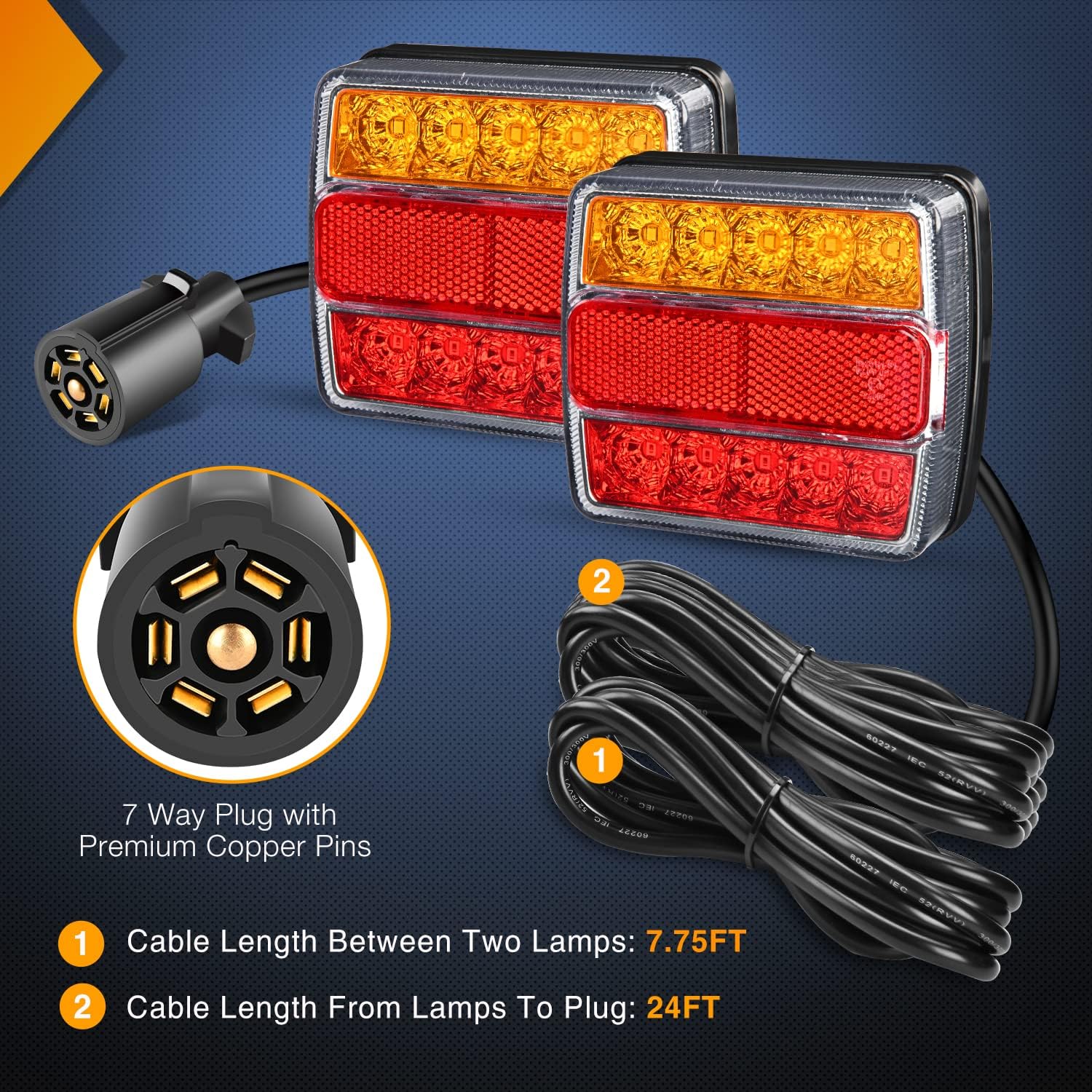 Thumbnail 4 de Nilight Magnetic LED Trailer Towing Light Kit 24ft 🚚