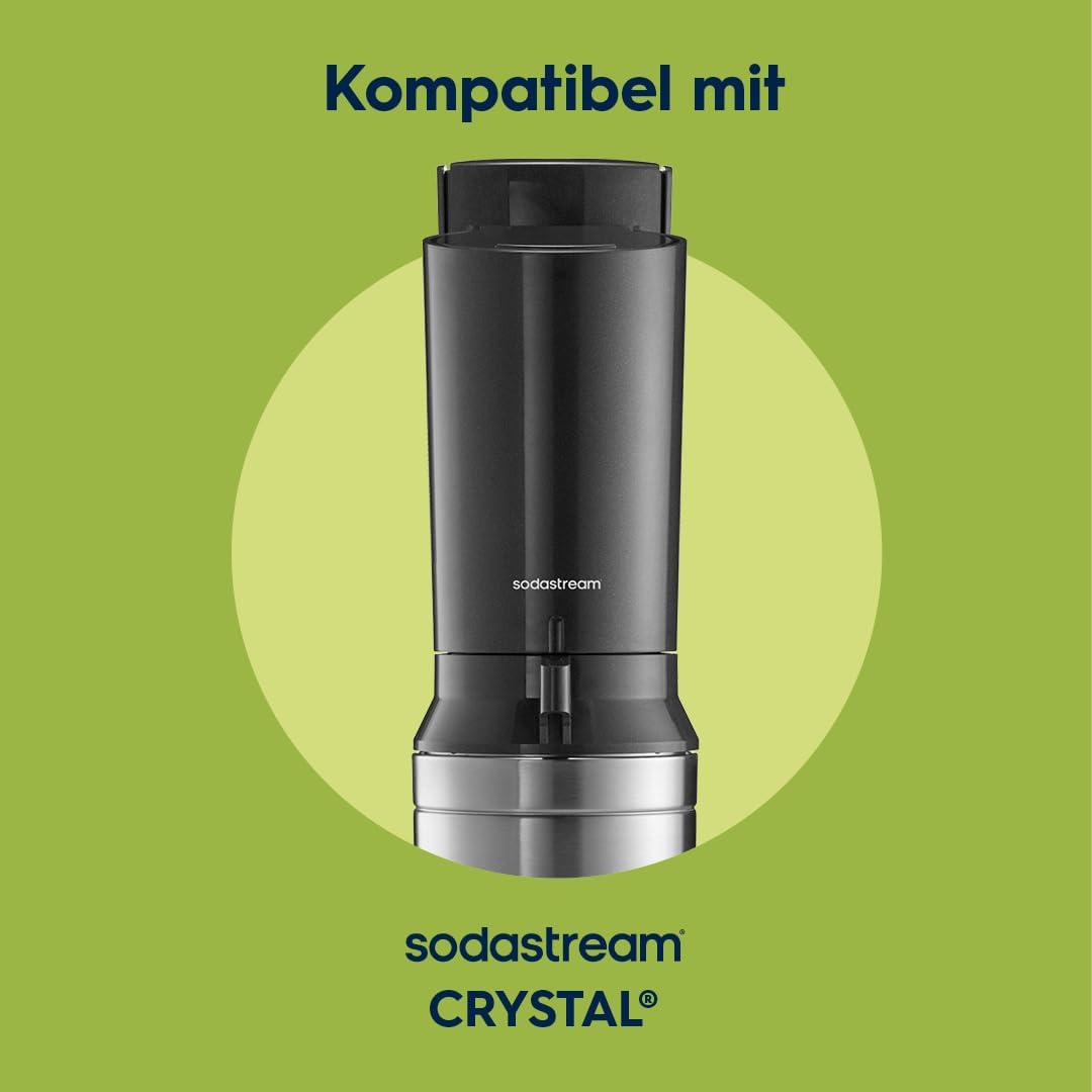 Detalle de Sodastream CRYSTAL Glaskaraffen 0,7 L – 2er-Set, spülmaschinenfest, kompatibel mit CRYSTAL & PENGUIN Wassersprudler