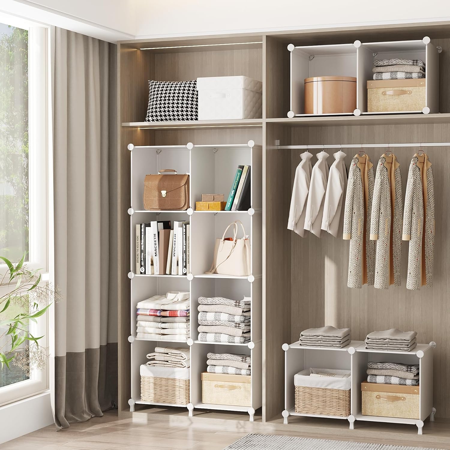 Detalle 2 de AWTATOS 16-Cube Storage Organizer (Stackable Cube Shelves), White