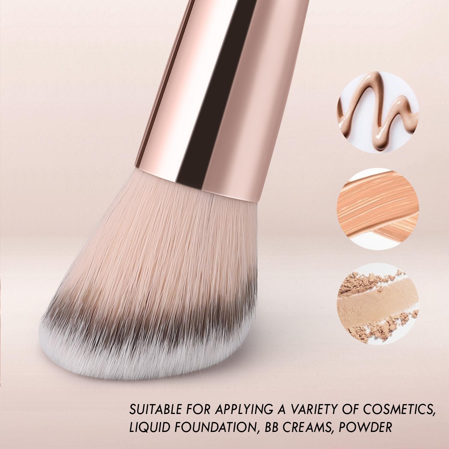 Detalle 2 de KINGMAS Double-Ended Foundation Makeup Brush for Bronzer, Contour, Powder & Concealer