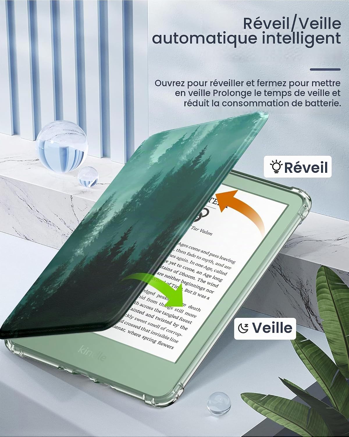 Thumbnail 4 de MoKo-hoes voor Kindle 11e generatie, 6 inch, TPU-achterkant en automatische slaapstand