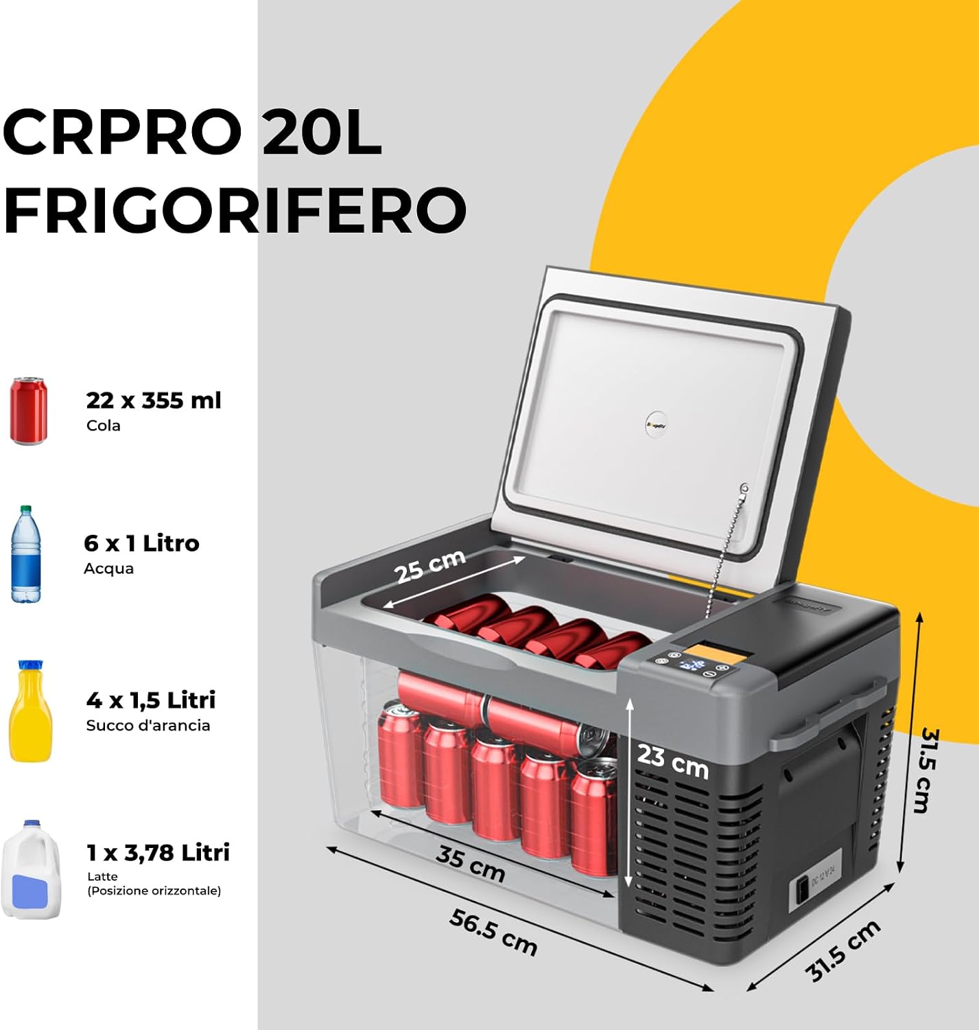 Thumbnail 3 de BougeRV CRPRO Frigo Portatile da 20 L: raffreddamento fino a -20 °C, ideale per auto e camper
