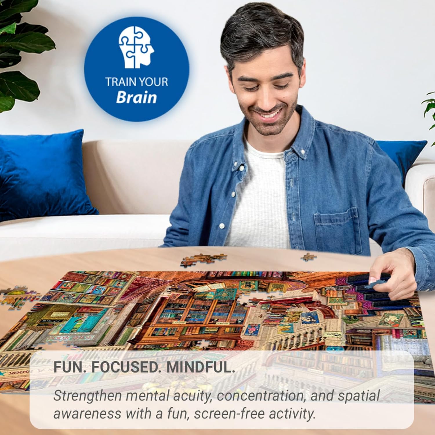 Detalle de Ravensburger The Fantasy Bookshop 1000 Piece Jigsaw Puzzle (70 x 50cm) for Adults and Kids 12+
