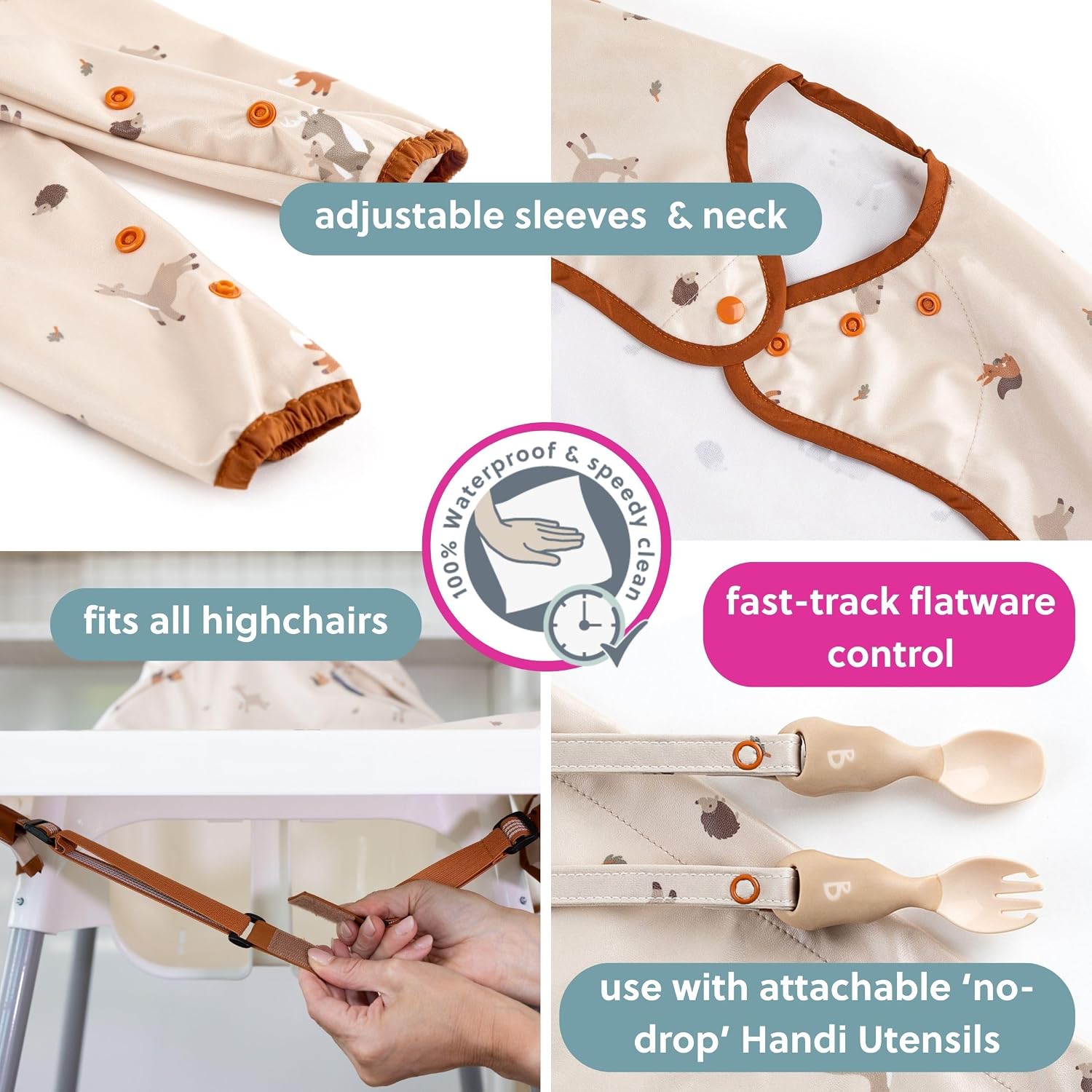 Detalle de BIBaDO Long Sleeve Baby Bibs 6-36 months