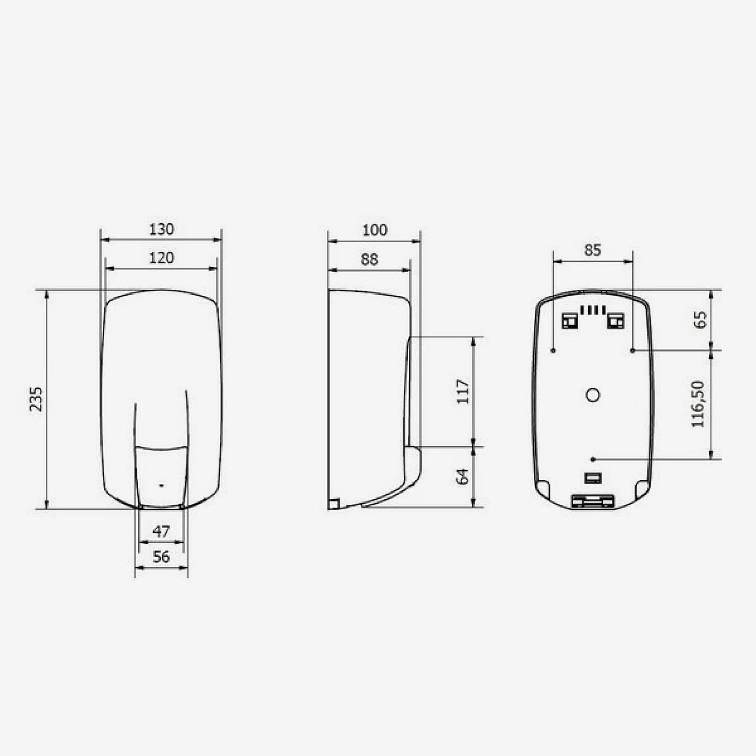 Detalle 2 de Jofel AC70000 Aitana Refillable Soap Dispenser, White Plastic, 0.9L