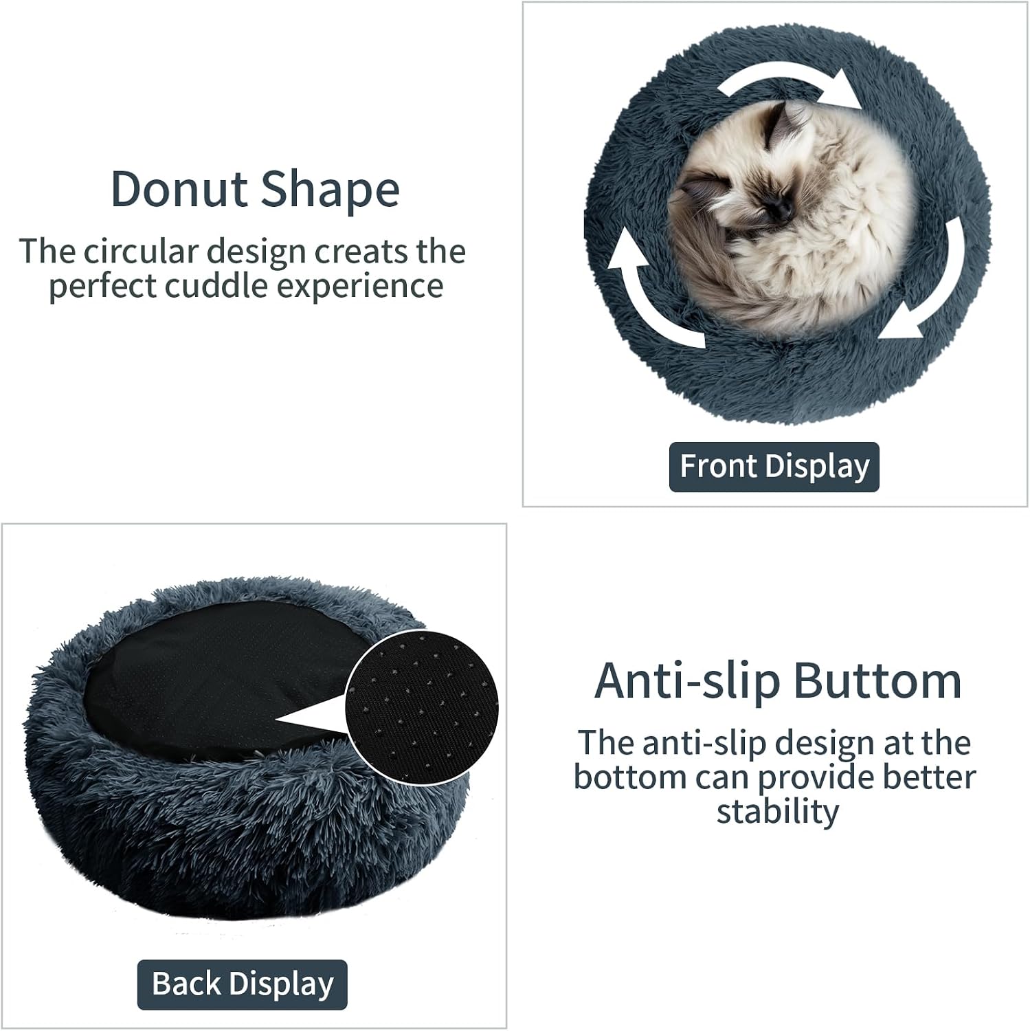 Thumbnail 4 de NAKIHOUSE Round Plush Pet Bed 50 cm