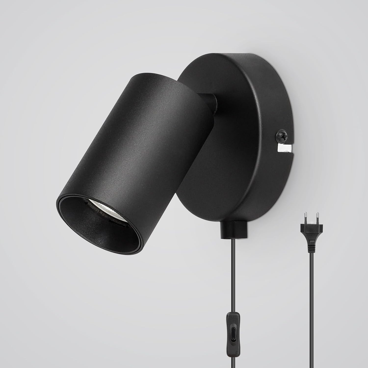 Detalle de TaFiCo 2023/2563040 wandlamp met stekker, kabel en richtbare spot