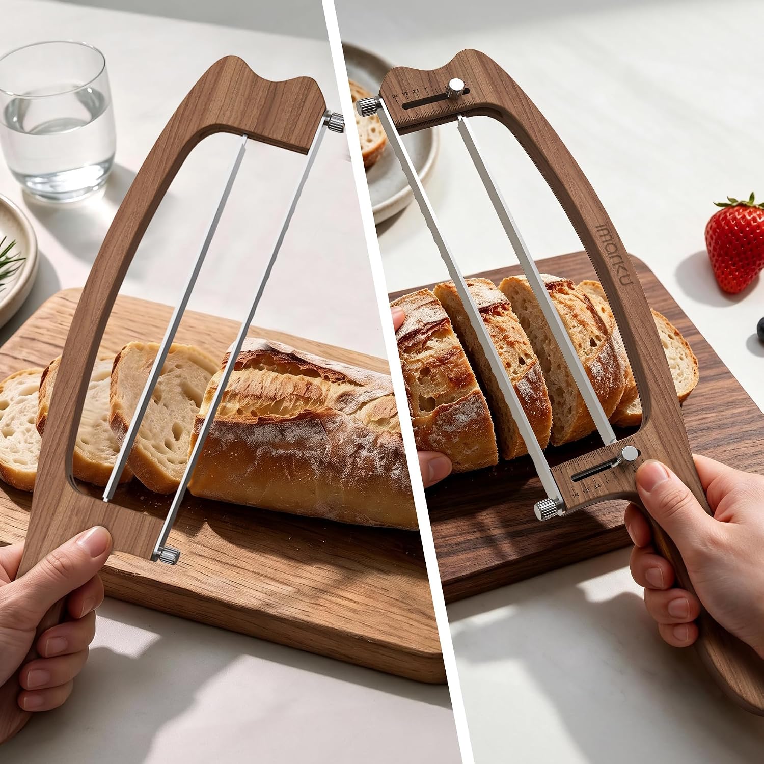 Thumbnail 4 de imarku Adjustable Bread Slicer, Acacia Wood