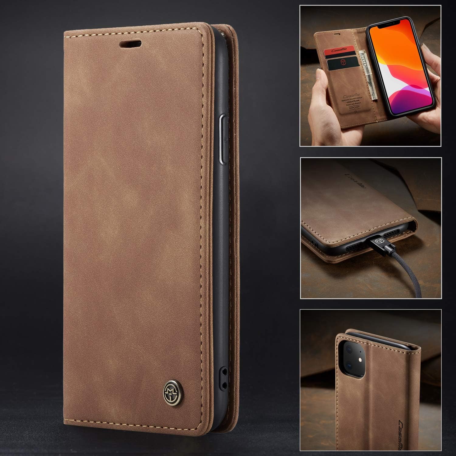Thumbnail 6 de Bpowe iPhone 11 Wallet Case, Faux Leather with Card Slots and Magnetic Closure