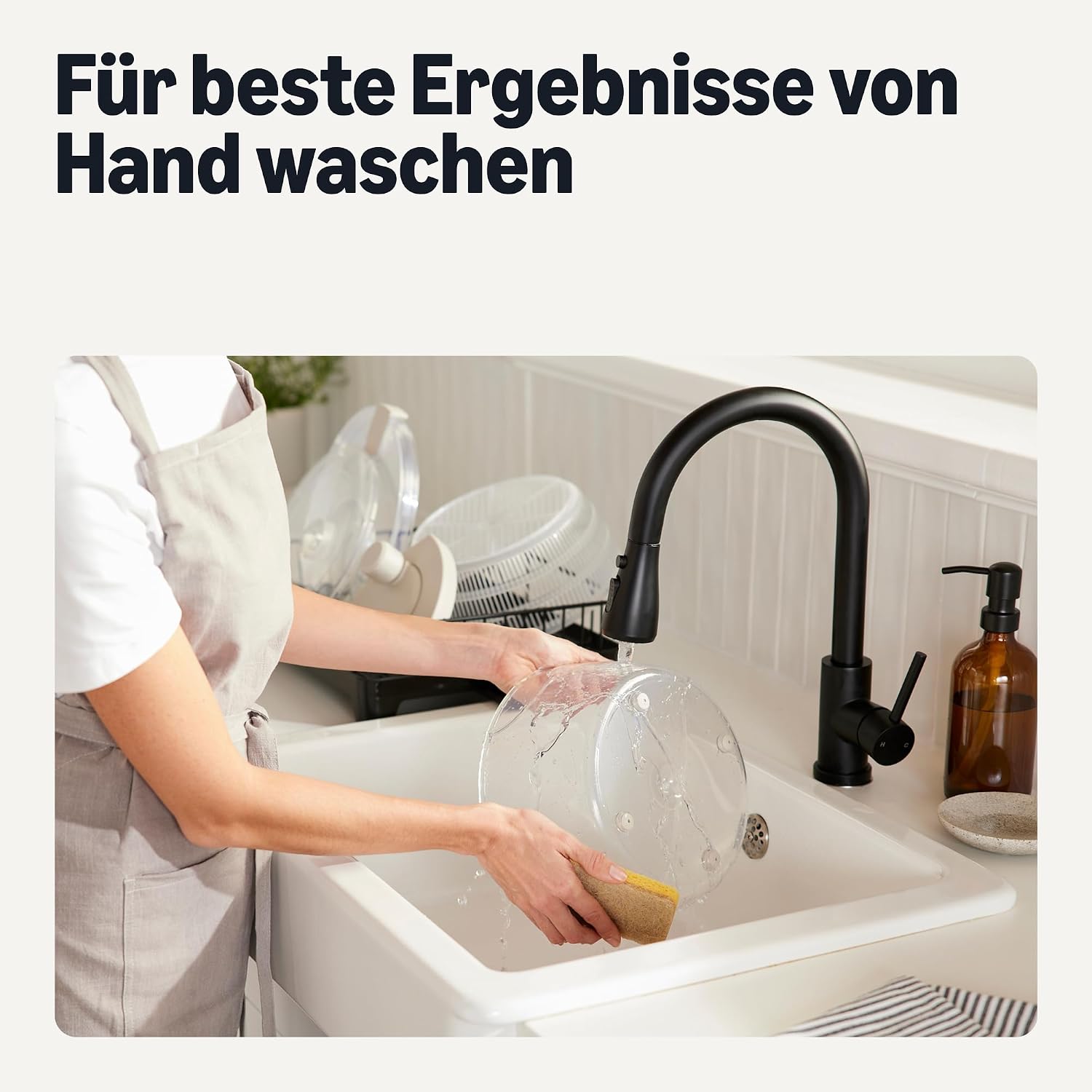 Thumbnail 4 de Amazon Basics Salatschleuder 4L BPA-frei, Leinengrau – zuverlässig für Waschen und Trocknen von Blattgemüse