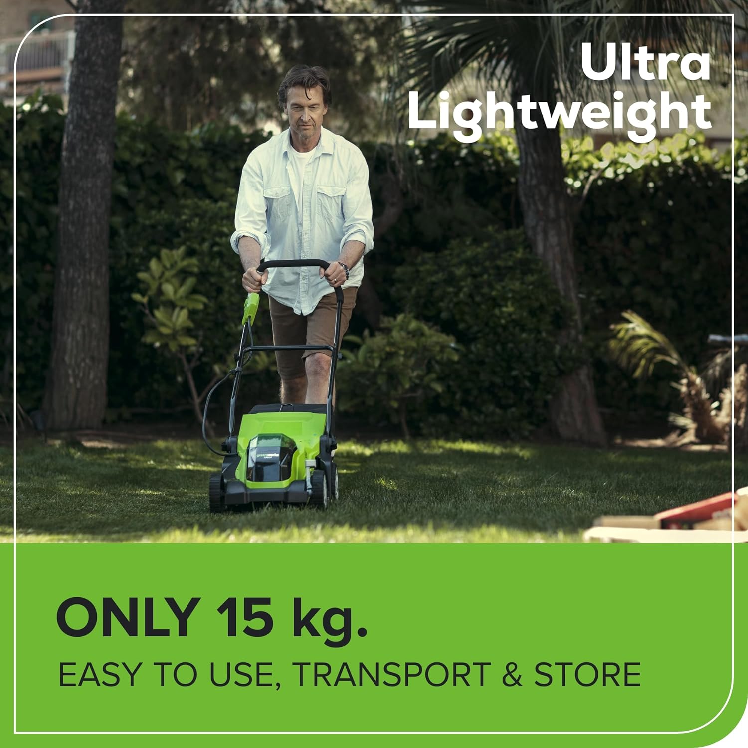 Thumbnail 4 de Greenworks 40V Cordless Lawnmower G40LM35K2X (35cm) for lawns up to 400m² with 2 x 2Ah batteries and 40L bag