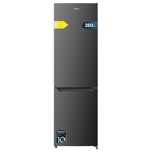 Detalle de Cecotec Réfrigérateur combiné Bolero CoolMarket Combi 250 Dark D – 250 L, Total No Frost