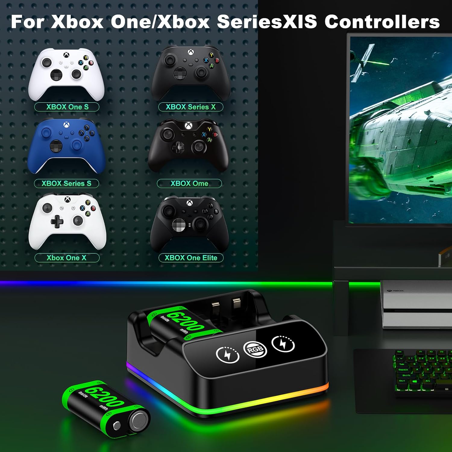 Detalle de Xbox controller battery pack 2x6200mWh