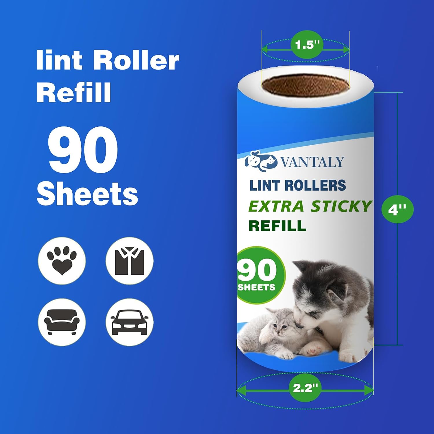 Thumbnail 6 de vantaly Lint Roller Set, 900 Adhesive Sheets, 3 Handles and 7 Refills