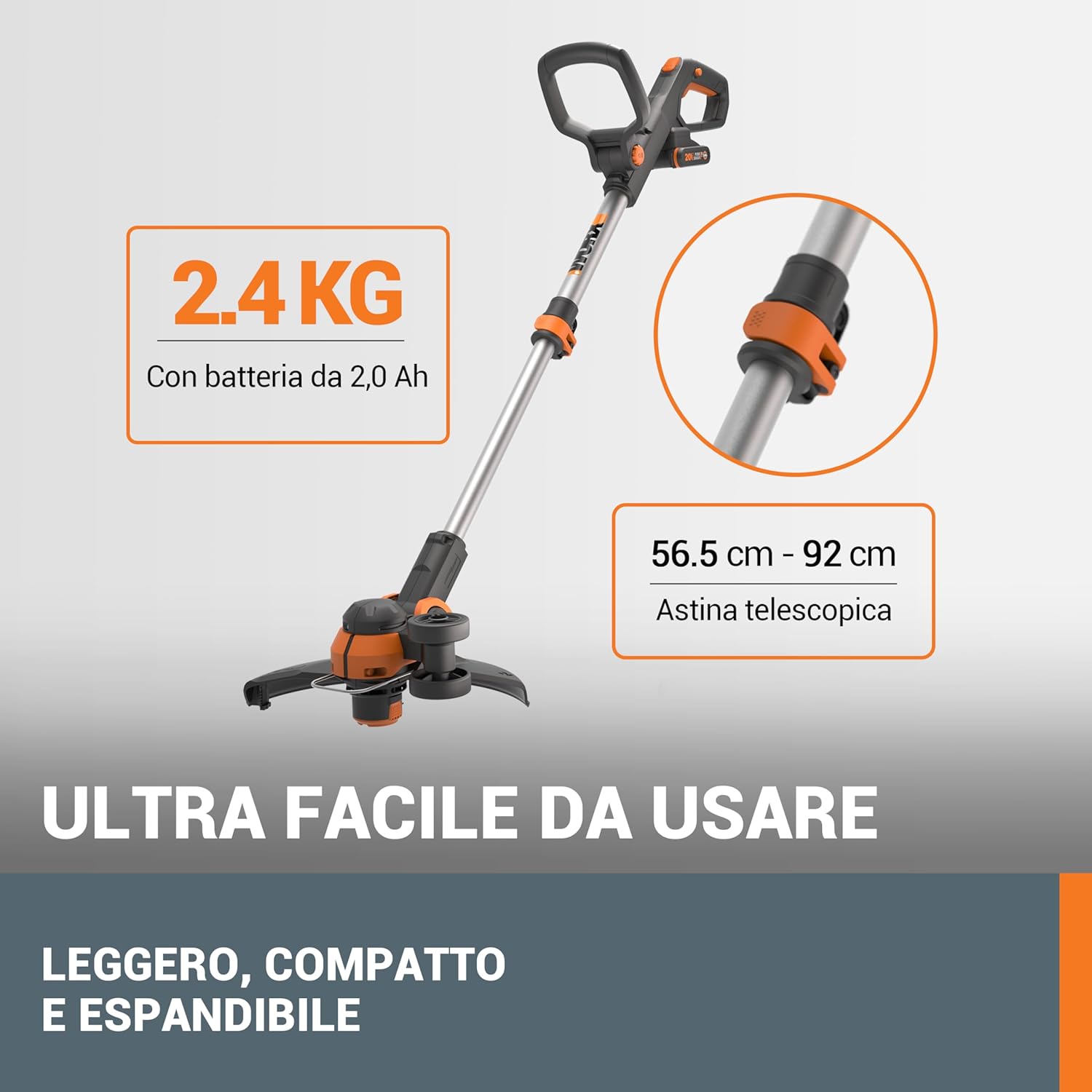 Thumbnail 4 de Worx 18V (20V Max) WG163E.2 2-in-1: tagliasiepi e tagliabordi senza fili con batteria PowerShare
