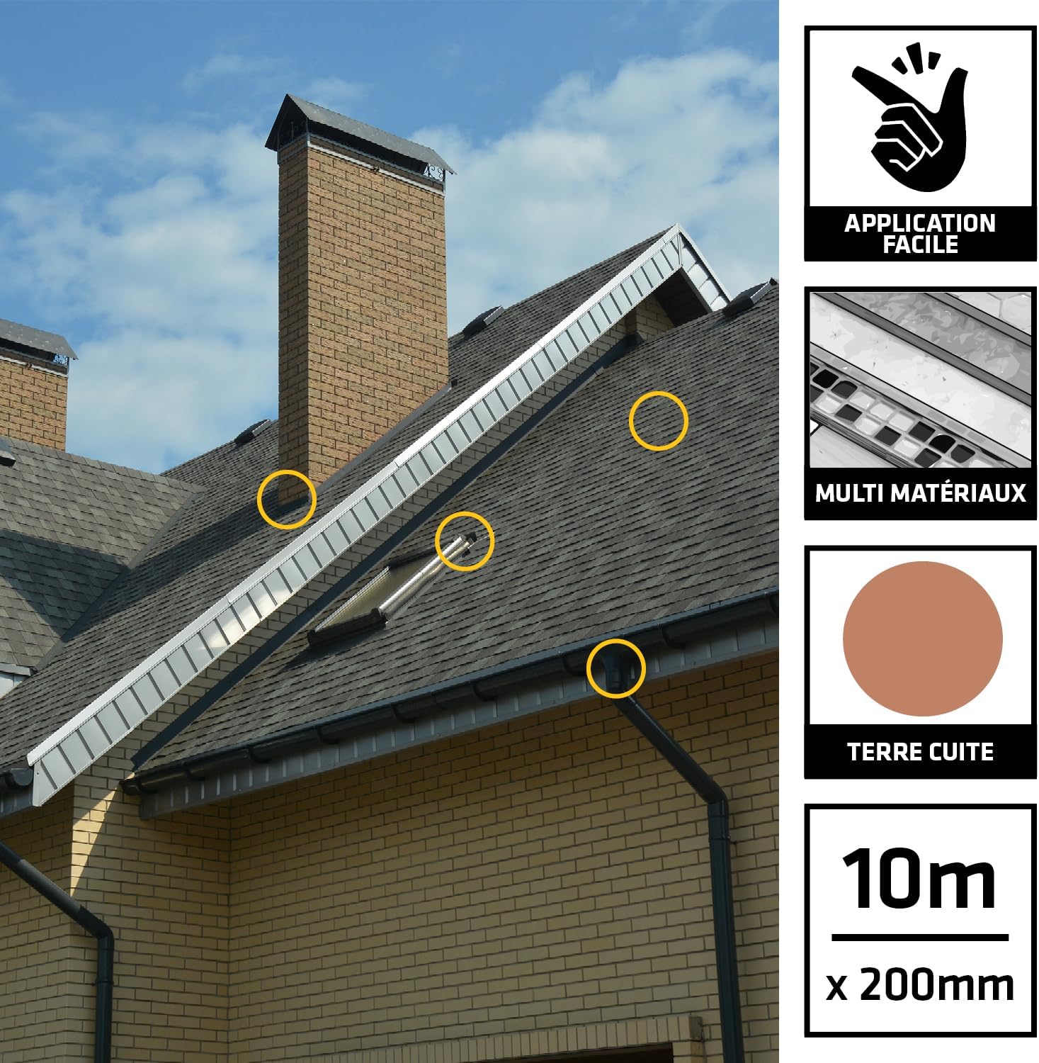 Detalle de Bande d'étanchéité autocollante SIKA Multiseal Terre Cuite 200 mm x 10 m – Multisupports
