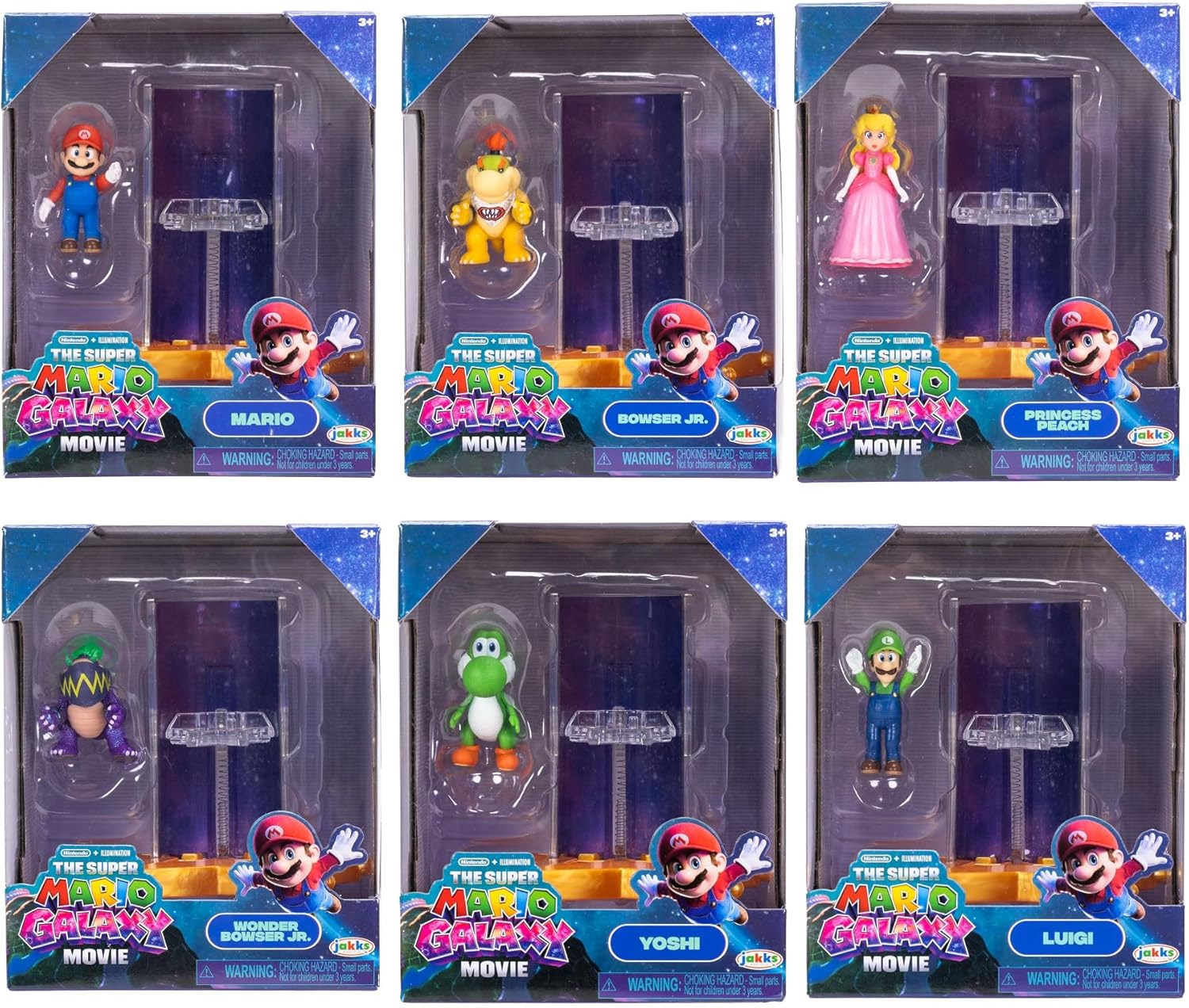 Detalle de The Super Mario Galaxy Movie 1.5” Mini Figures 6-Pack with Star Launcher Accessory