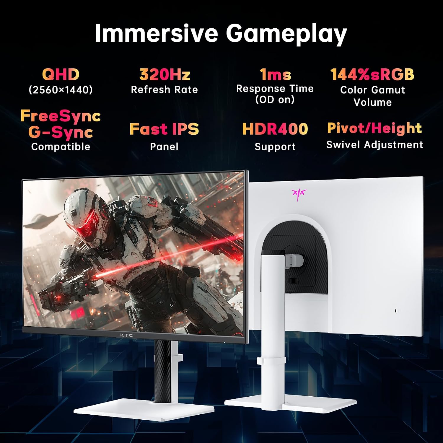 Detalle 2 de KTC H27E6 27-inch QHD gaming monitor 320Hz