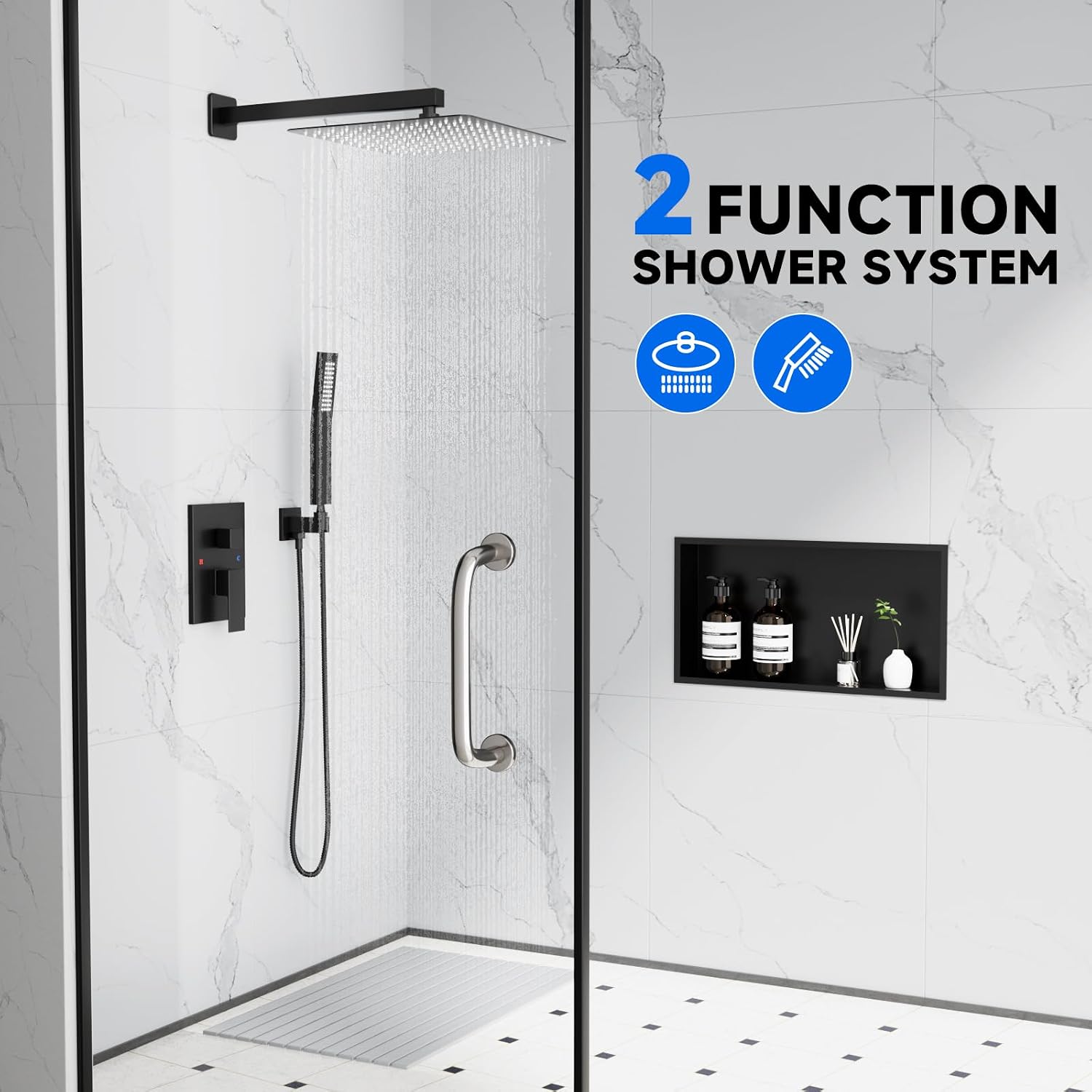 Detalle 2 de POPFLY Rainfall Shower System, 12-inch