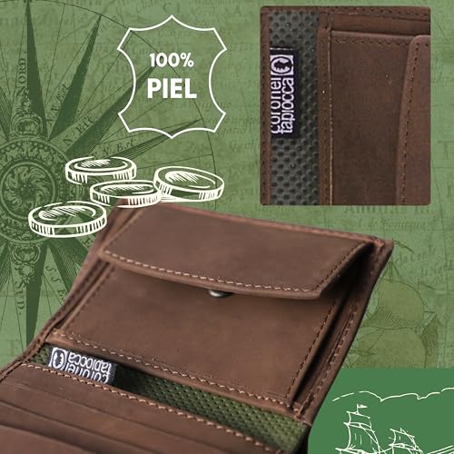 Thumbnail 6 de Cartera Aladino Marrón de Coronel Tapiocca para Hombre: 6 ranuras, monedero y compartimentos