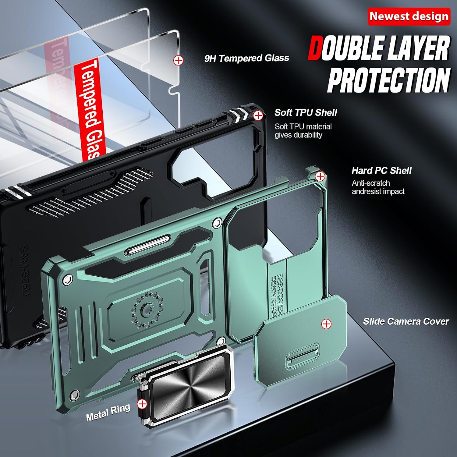 Detalle de LeYi Samsung Galaxy S25 Ultra protective case
