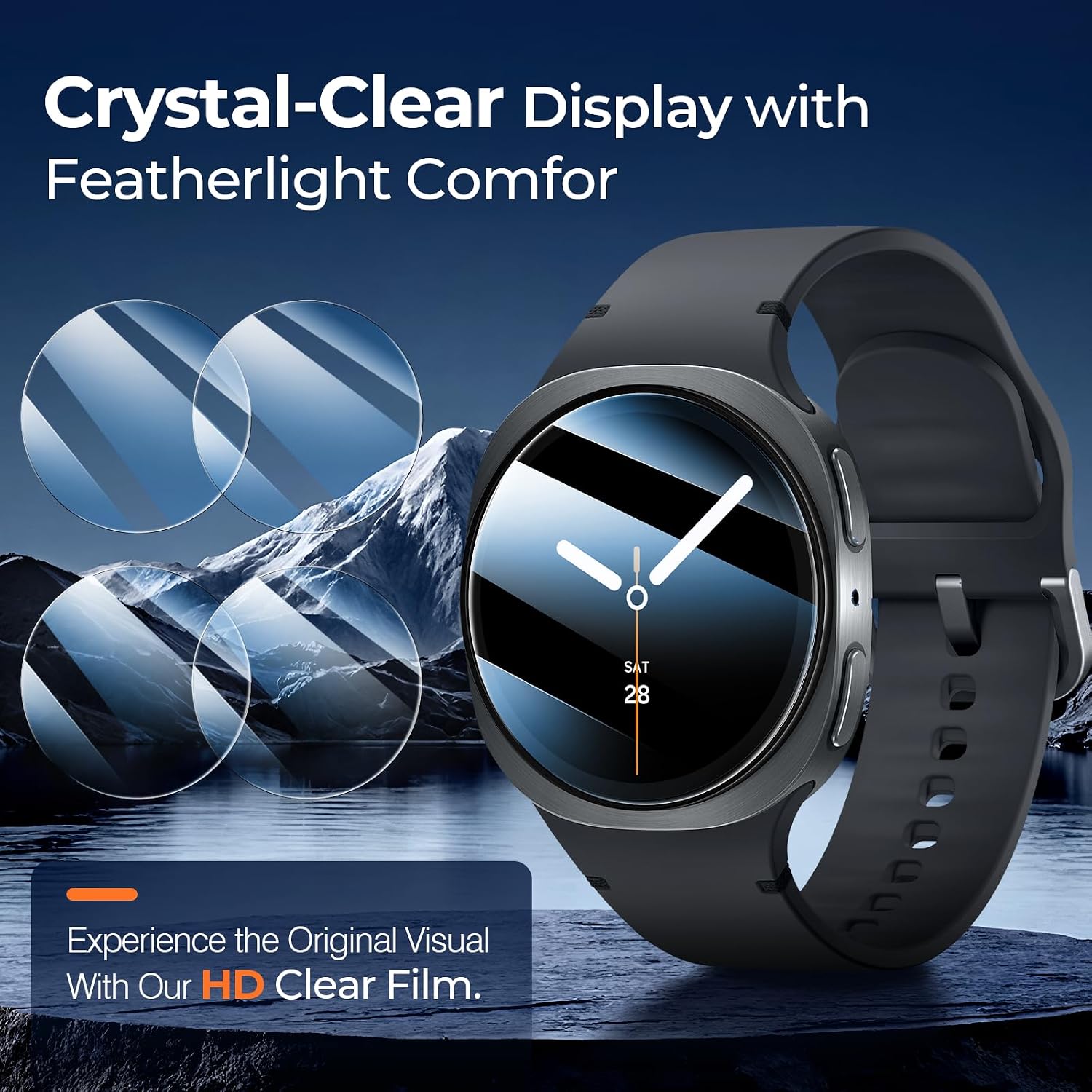 Thumbnail 6 de LK Displayschutz-Set für Samsung Galaxy Watch 8 (44 mm) – 4 Stück, 9H Glas, blasenfrei
