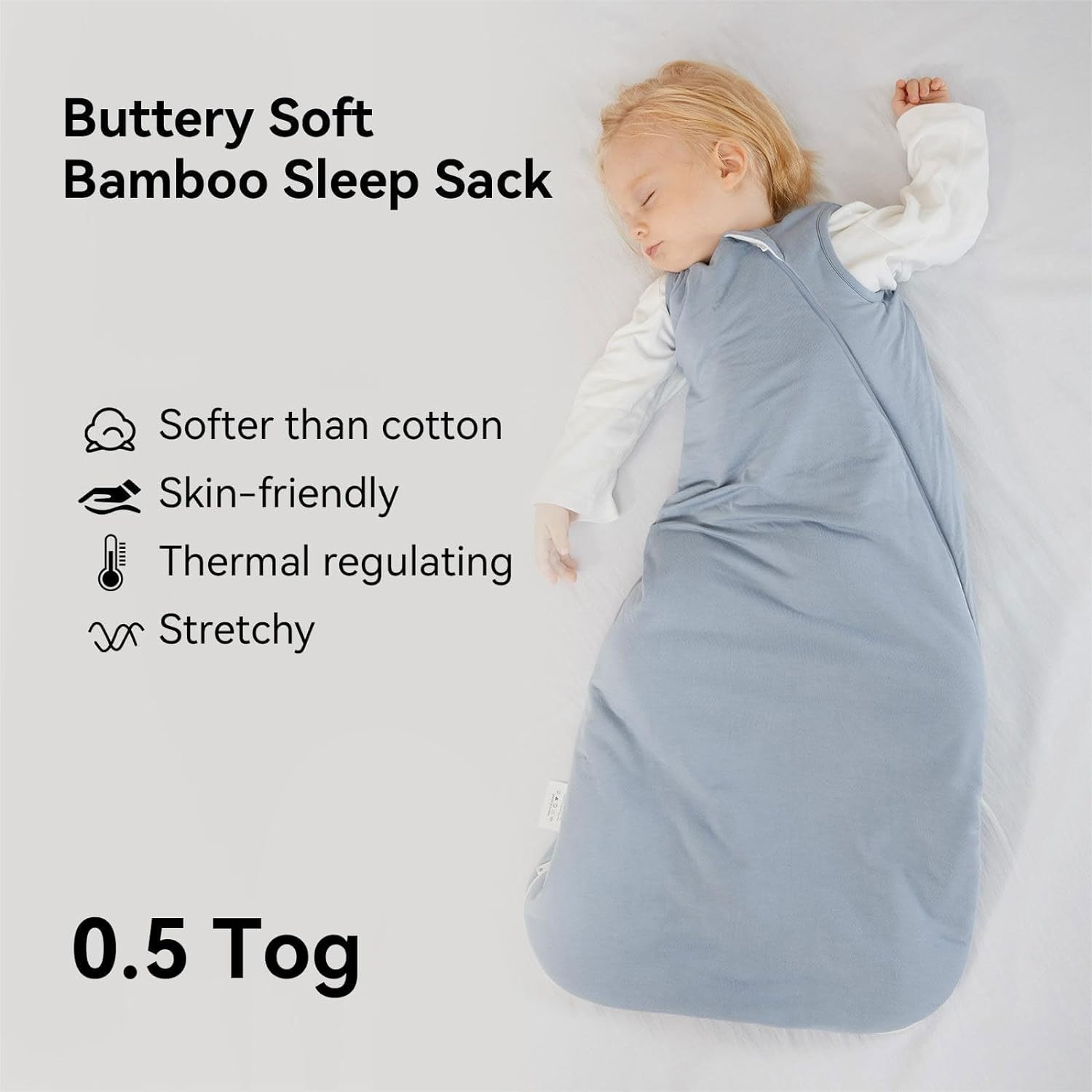 Thumbnail 1 de BubblePanda Bamboo Sleep Sack 18-24 Months, 0.5 Tog – Soft, Lightweight Wearable Blanket