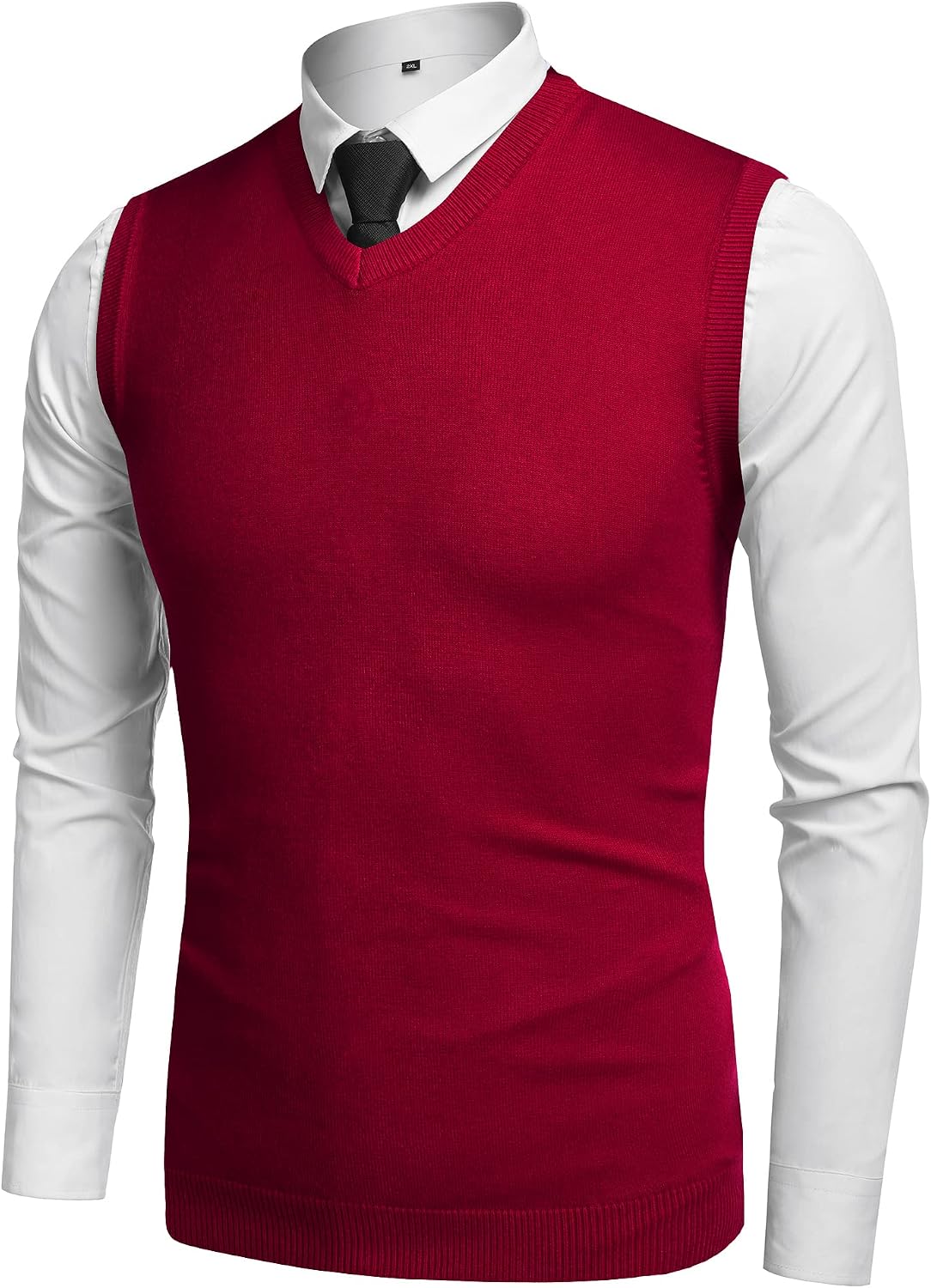 Detalle de Amussiar Men's Sweater Vest V-Neck