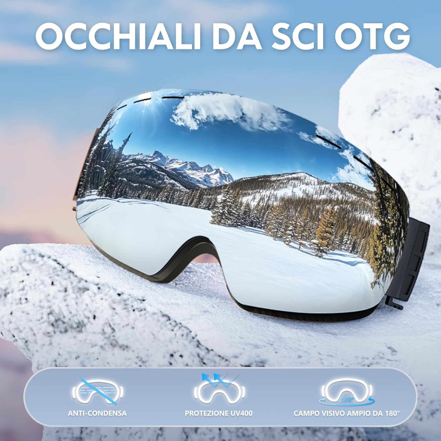 Thumbnail 3 de DADA-PRO Occhiali da sci OTG: ampia visione, anti-appannamento e comfort tutto il giorno
