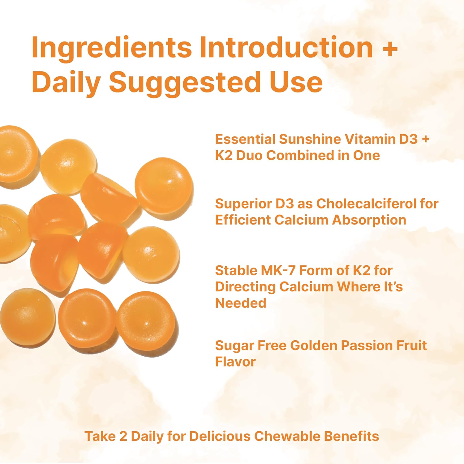 Detalle 2 de Micro Ingredients Vitamin D3 + K2 Gummies 120 Count