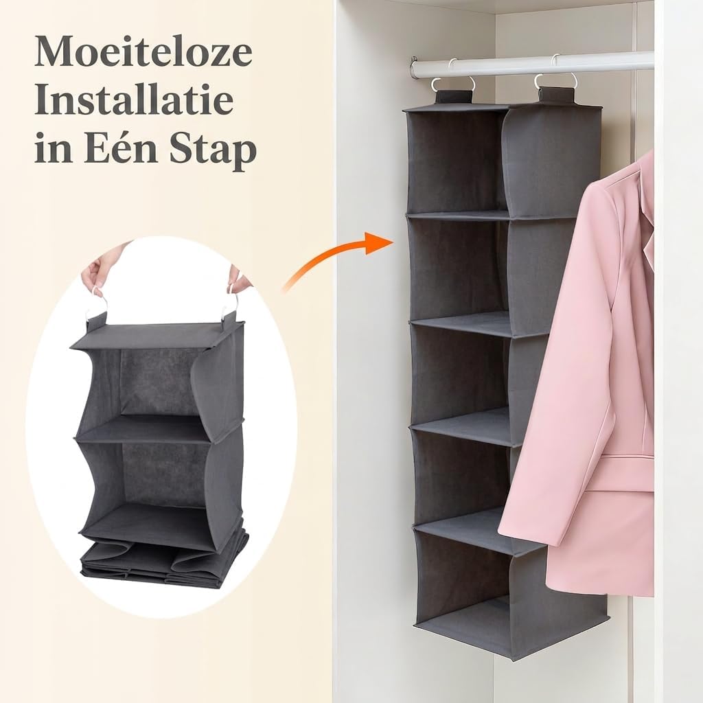 Detalle 2 de Lifewit LF230212 hangende kastorganizer met 5 vakken, opvouwbaar