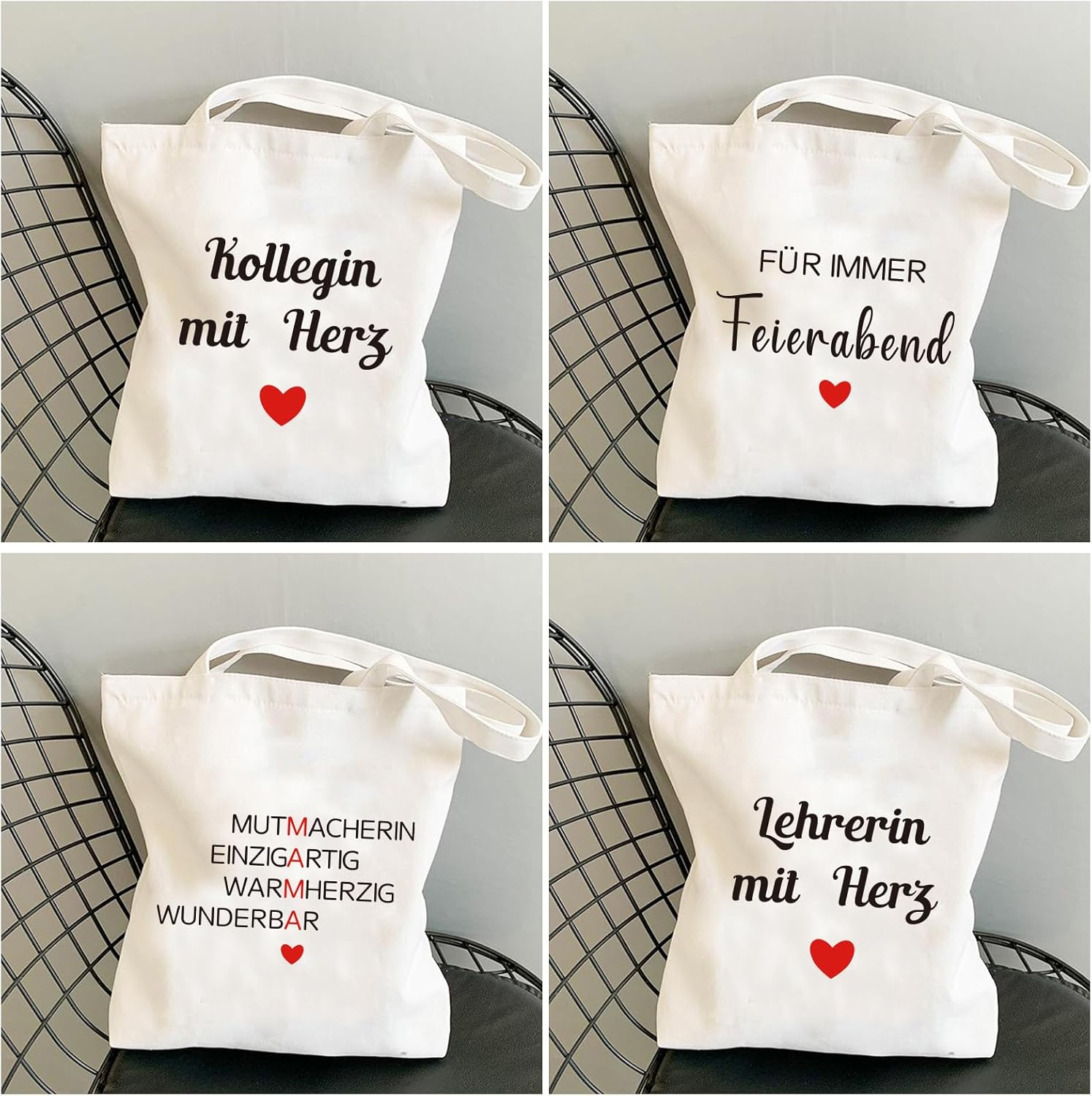 Detalle de hamatata Oma Geschenk: Canvas Tragetasche mit Kosmetiktasche – personalisiertes Geschenk zur Geburtstage, Muttertag und mehr