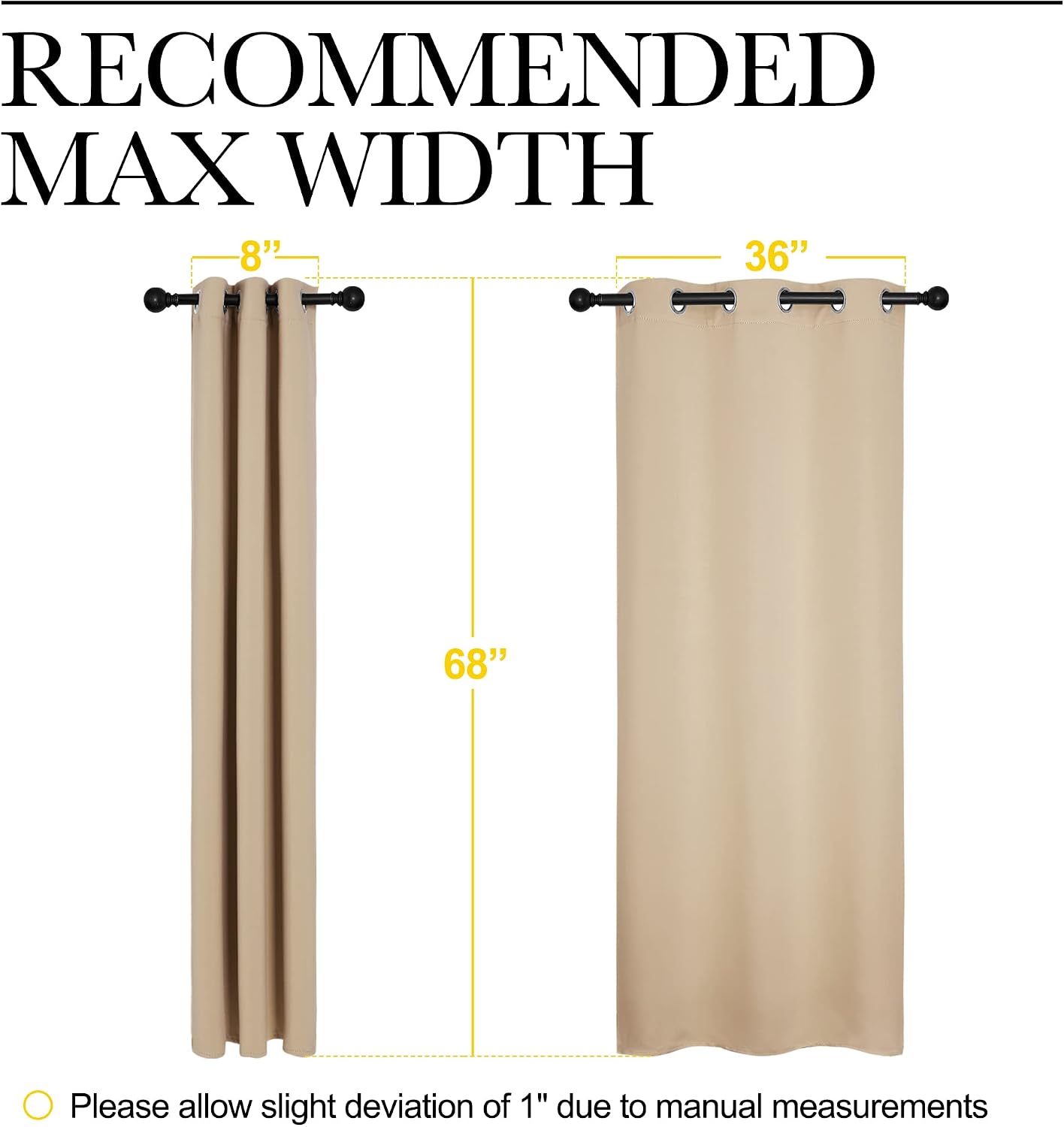 Thumbnail 6 de NICETOWN Room Darkening Curtain Panels 42x68 🪟
