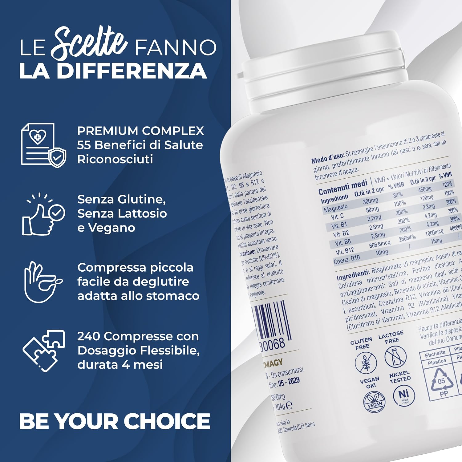 Thumbnail 6 de SUPREMAGY Magnesio Bisglicinato 450 mg (Fornitura 4 Mesi) – Magnesio Completo con vitamine e Coenzima Q10, Vegano, Made in Italy