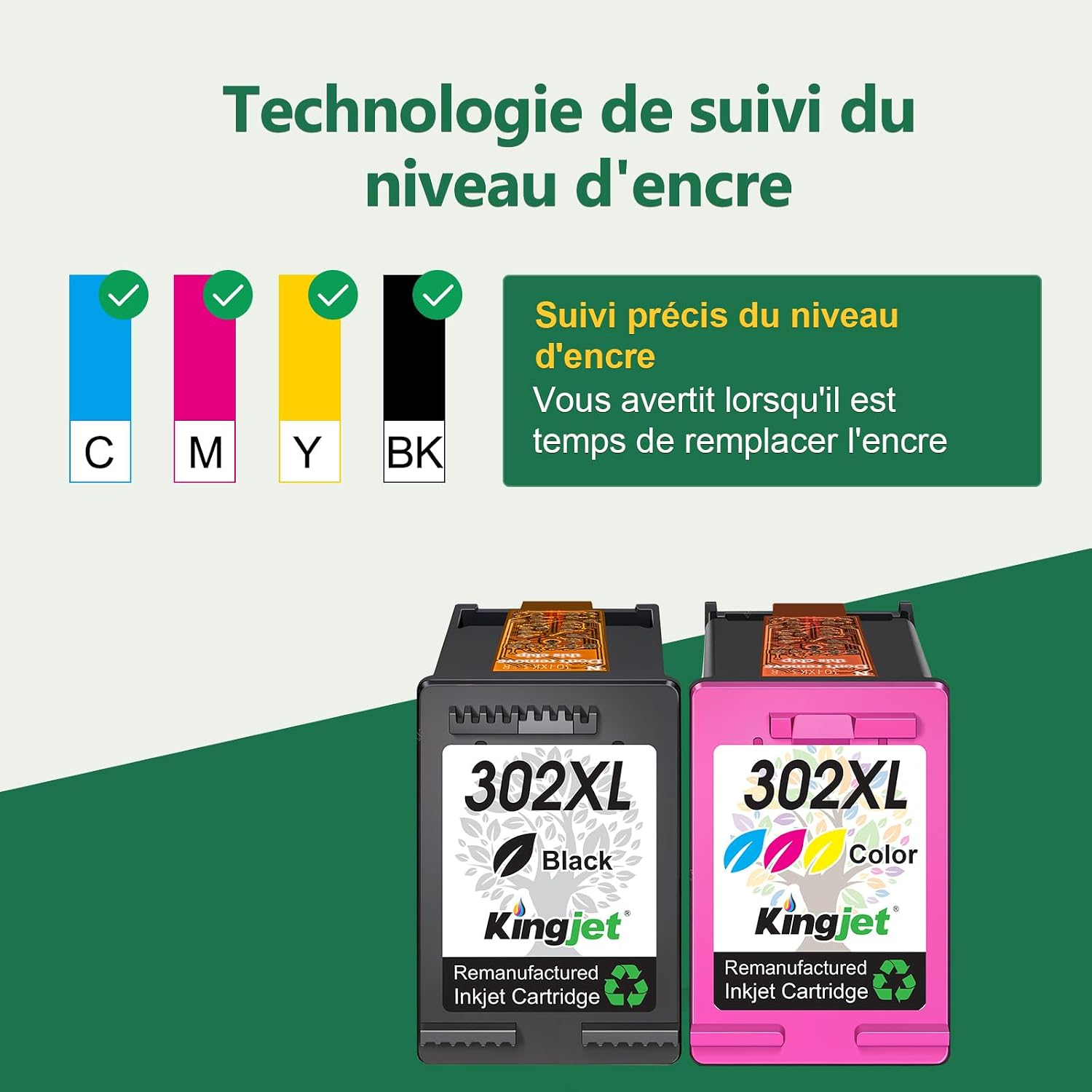 Detalle 2 de KINGJET 302XL cartouches d'encre 480 pages đź–¨