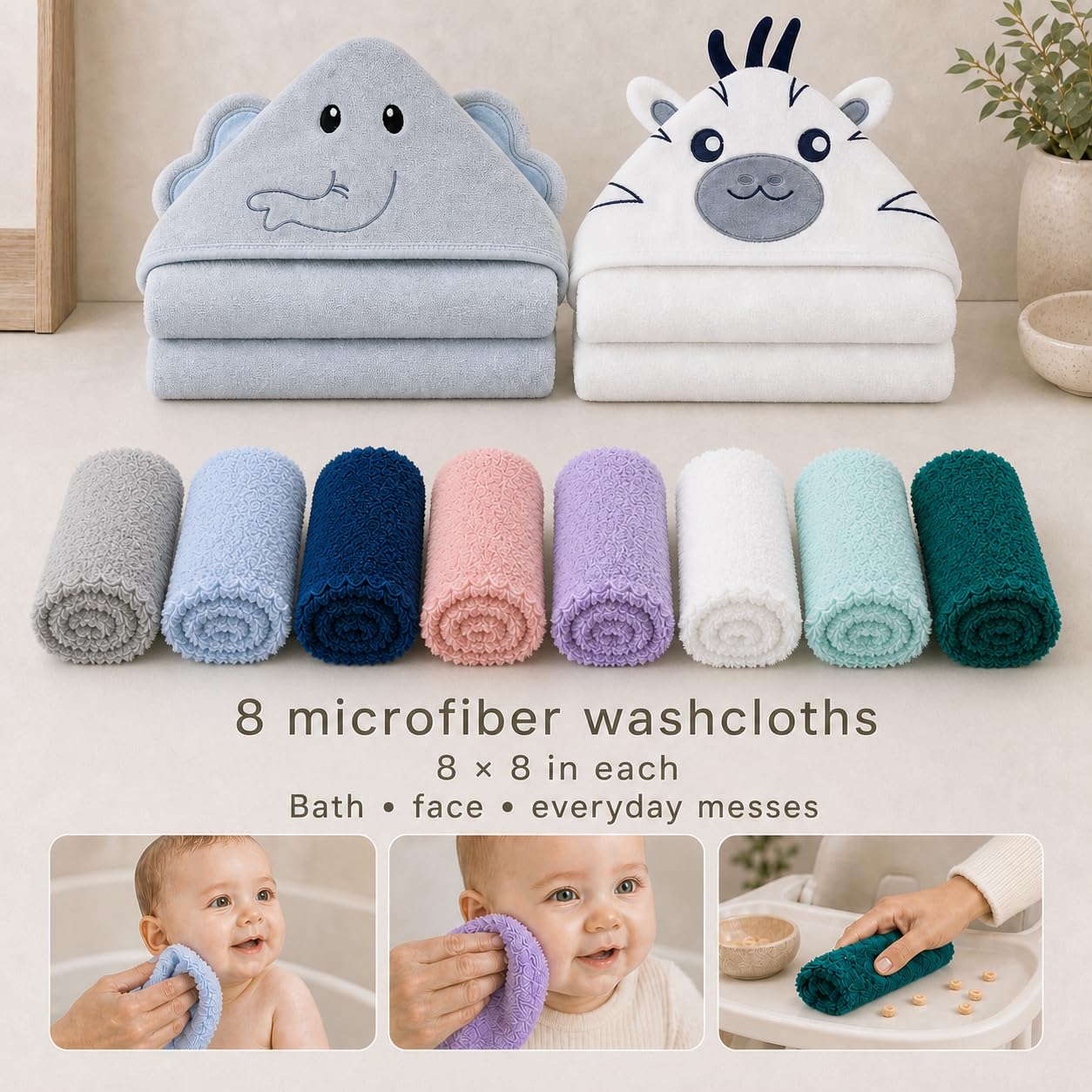 Detalle de Cute Castle Baby Hooded Towels, Rayon from Bamboo