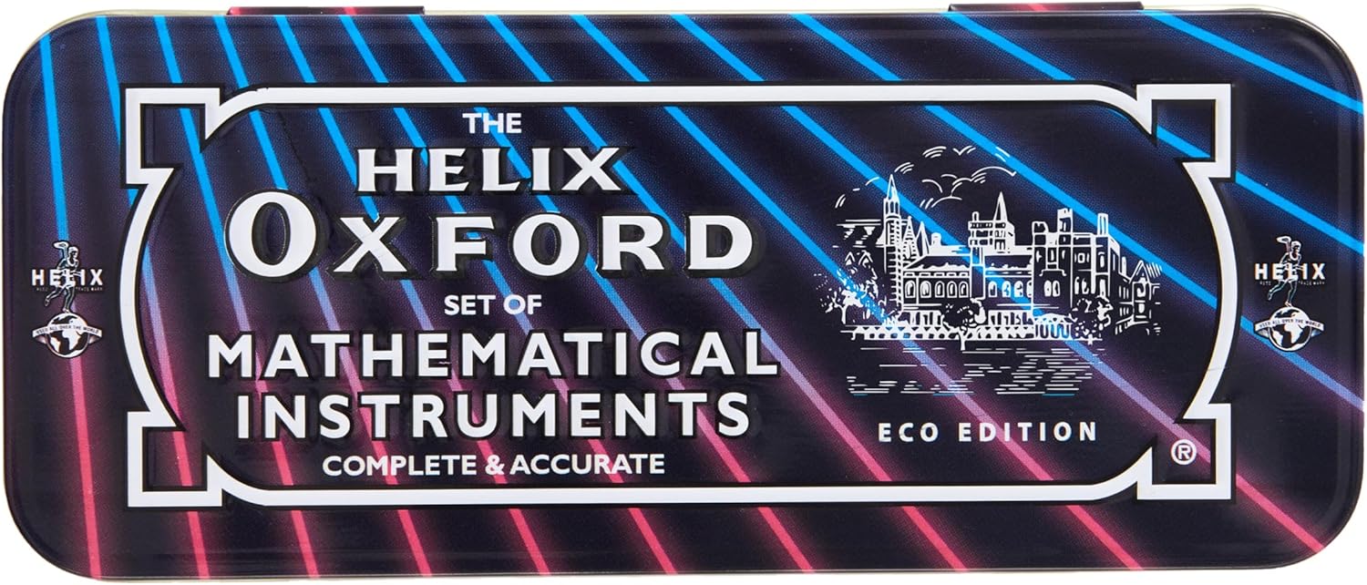 Thumbnail 1 de Helix Oxford Cyber Eco Maths Set – complete 9-piece school maths equipment (with tin)