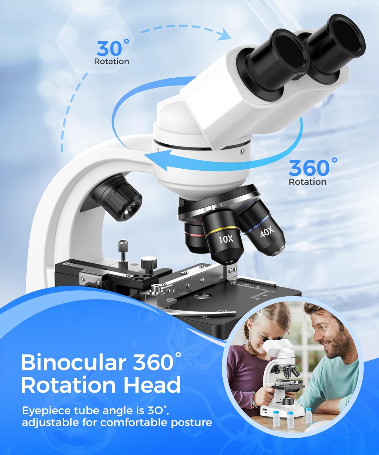 Thumbnail 1 de Compound Binocular Microscope 40X-2000X