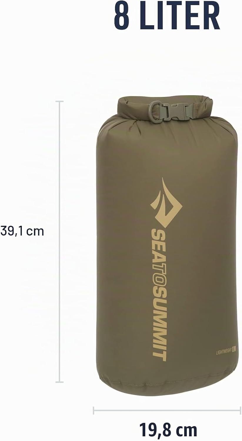 Thumbnail 5 de Sea to Summit lätt torrväska, 8 liter i 70D-nylon, olivgrön