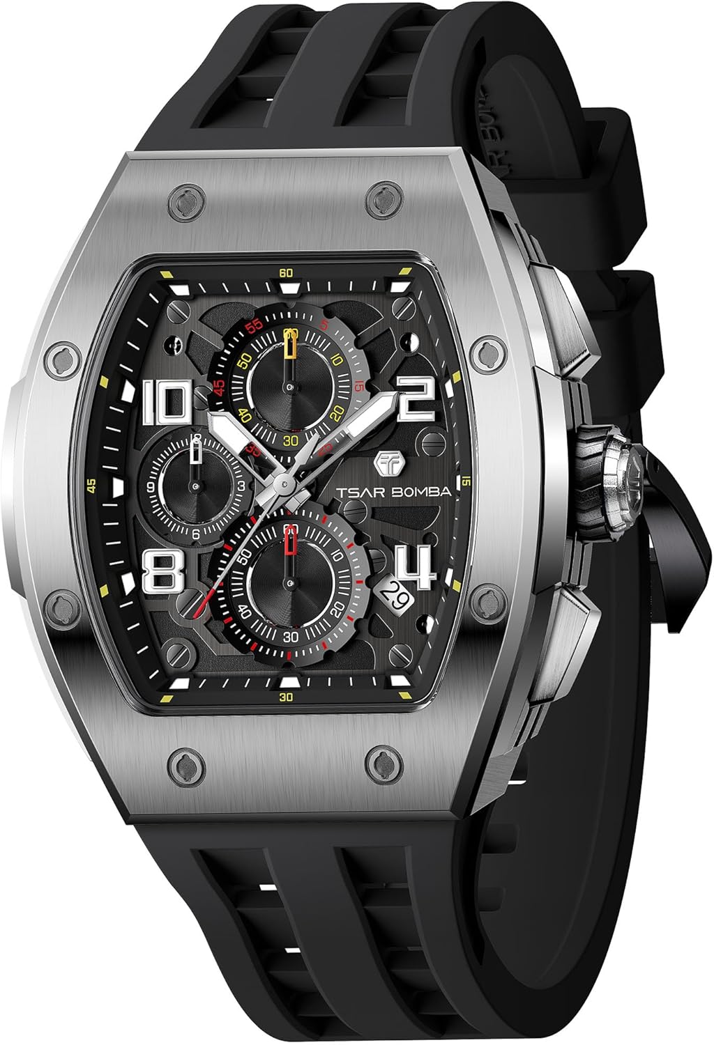 Thumbnail 6 de TSAR BOMBA Herrenuhr 8224/8204 – Chronograph, Saphirglas, Silikonarmband