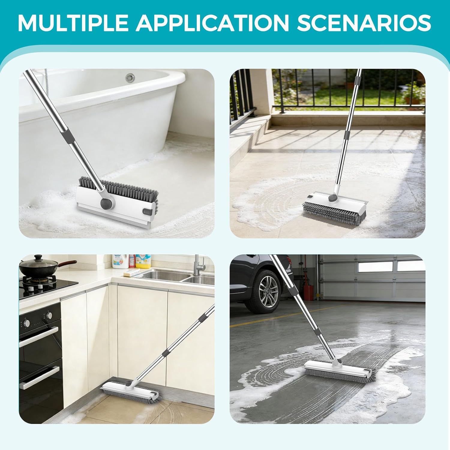 Detalle 1 de SetSail k065 3-in-1 Floor Scrub Brush with Adjustable Handle