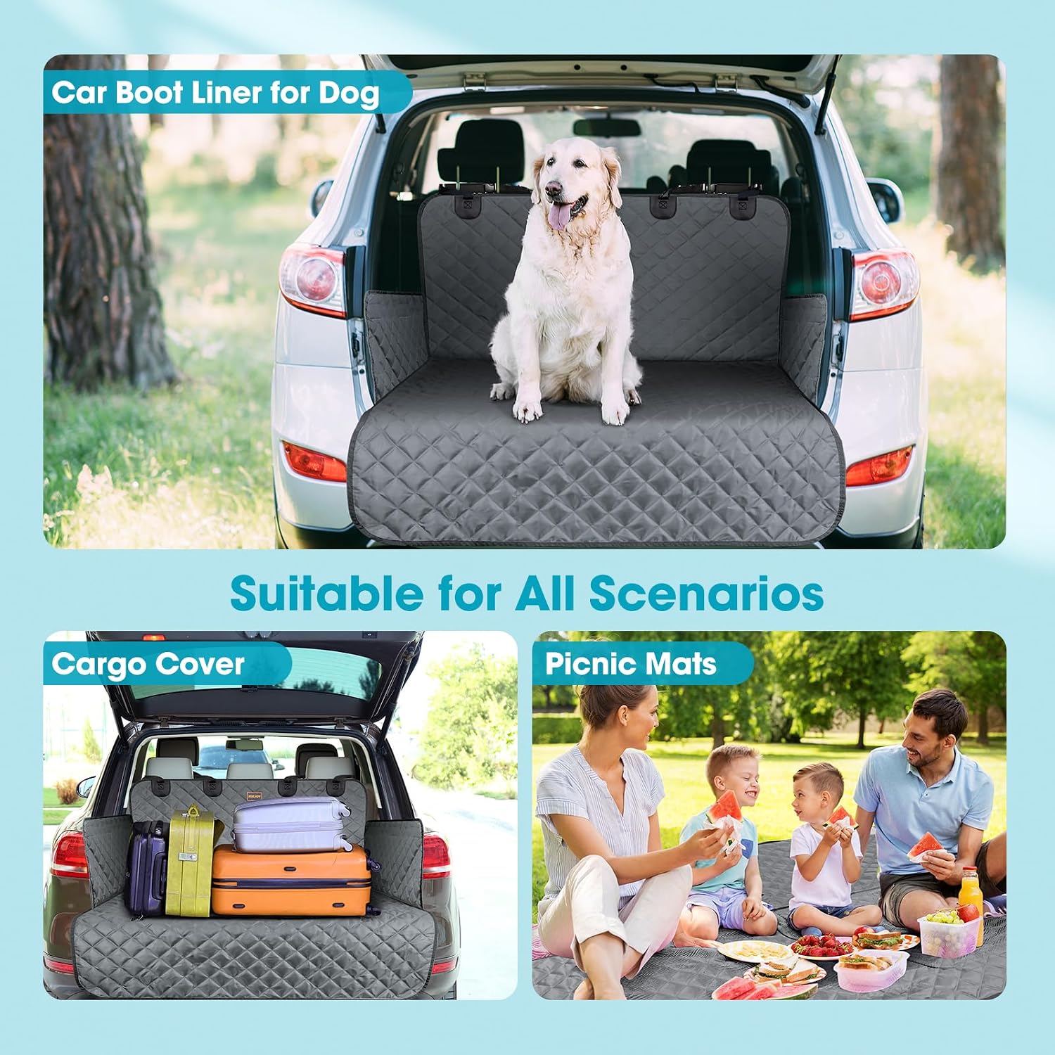Thumbnail 5 de JOEJOY Car Boot Protector - Boot Liner for Dogs Scratchproof & Dirt Resistant, Non-Slip Dog Car Seat Cover for Dogs | Side & Bumper Protection, Adjustable Straps Boot Cover for SUVs Trucks Cars
JOEJOY Car Boot Protector - Boot Liner for Dogs Scratc…